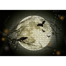 Cakapuzzle Dolunayda Karga ve Yarasalar 120 Parça Ahşap Puzzle