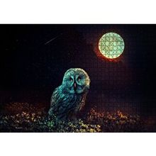 Cakapuzzle DolunayOrman ve Baykuş Sürreal 120 Parça Ahşap Puzzle