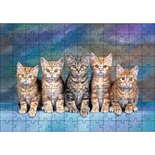 Cakapuzzle Dört Yavru Sarmanın Arasındaki Tekir 120 Parça Ahşap Puzzle