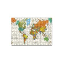 Cakapuzzle Dünya Haritası Sular Beyaz Renkte 120 Parça Ahşap Puzzle