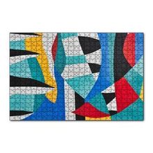 Cakapuzzle Duvar Boyama Renkler Kavisler ve Şeritler 120 Parça Ahşap Puzzle
