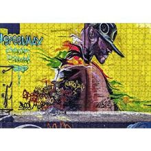 Cakapuzzle Duvar Boyama Şapkalı Siyahi 120 Parça Ahşap Puzzle