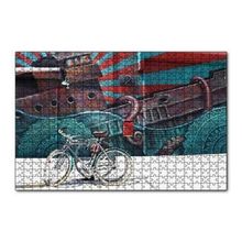 Cakapuzzle Duvar Boyama ve Önünde Bisikletler 120 Parça Ahşap Puzzle