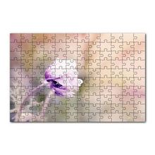 Cakapuzzle Eflatun Rengi Çiçek ve Su Damlaları 120 Parça Ahşap Puzzle