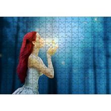 Cakapuzzle Fantastik Kızıl Saçlı Kız ve Denizatı 120 Parça Ahşap Puzzle