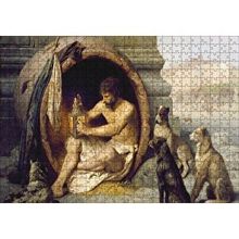 Cakapuzzle Fıçının İçindeki Diogenes ve Köpekler 120 Parça Ahşap Puzzle