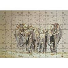 Cakapuzzle Fil Sürüsü ve Tozlu Topraklar 120 Parça Ahşap Puzzle