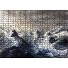 Cakapuzzle Fırtınada Dalgalı Okyanus ve Bulutlar 120 Parça Ahşap Puzzle