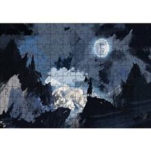 Cakapuzzle Gece Dolunay ve Savaşçı Silüeti 120 Parça Ahşap Puzzle