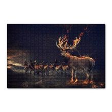 Cakapuzzle Gece ve Geyikler İllüstrasyon 120 Parça Ahşap Puzzle