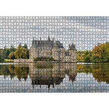 Cakapuzzle Göl Kıyısındaki Görkemli Şato ve Orman 120 Parça Ahşap Puzzle