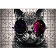 Cakapuzzle Gözlüklü Kedi 120 Parça Ahşap Puzzle