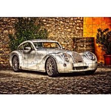Cakapuzzle Gri Antika Spor Araba 120 Parça Ahşap Puzzle