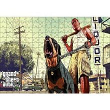Cakapuzzle GTA 5 Franklin ve Chop 120 Parça Ahşap Puzzle