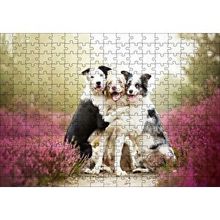 Cakapuzzle Gülerek Poz Veren Sevimli Köpekler ve Çiçekler 120 Parça Ahşap Puzzle