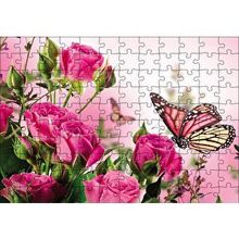 Cakapuzzle Güller ve Kelebek 120 Parça Ahşap Puzzle