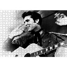 Cakapuzzle Gülümseyen Elvis Presley ve Gitarı SB 120 Parça Ahşap Puzzle