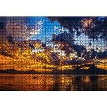 Cakapuzzle Gün Batımı Doğa Tekne 120 Parça Ahşap Puzzle