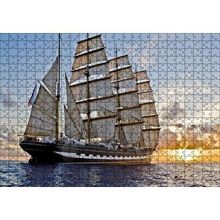 Cakapuzzle Gün Batımında Yelkenli Gemi 120 Parça Ahşap Puzzle