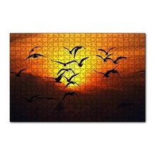 Cakapuzzle Günbatımı Kuşlar Silüet 120 Parça Ahşap Puzzle