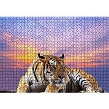 Cakapuzzle Günbatımı Mor Gökler ve Kaplan 120 Parça Ahşap Puzzle
