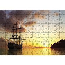 Cakapuzzle Günbatımında Kalyon 120 Parça Ahşap Puzzle
