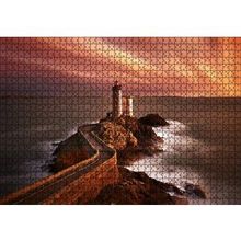 Cakapuzzle Günbatımında Kayalıklar ve Deniz Feneri 120 Parça Ahşap Puzzle