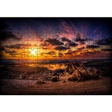 Cakapuzzle Günbatımında Kuşlar ve Bulutlar 120 Parça Ahşap Puzzle