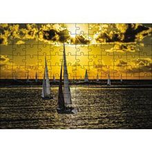 Cakapuzzle Günbatımında Yelkenliler 120 Parça Ahşap Puzzle