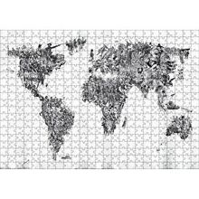 Cakapuzzle Halklardan Oluşan Dünya Haritası 120 Parça Ahşap Puzzle