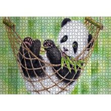 Cakapuzzle Hamakta Dinlenen Panda Dijital Çizim 120 Parça Ahşap Puzzle