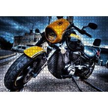 Cakapuzzle Harley Davidson Sarı Siyah Cruiser Motorsiklet 120 Parça Ahşap Puzzle