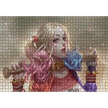 Cakapuzzle Harley Quinn ve Beyzbol Sopası Karikatürize 120 Parça Ahşap Puzzle