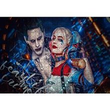 Cakapuzzle Harley Quinn ve Joker İllüstrasyon 120 Parça Ahşap Puzzle