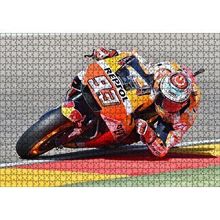 Cakapuzzle Honda Repsol Turuncu Motorsiklet Sola Virajda Yatıyor 120 Parça Ahşap Puzzle