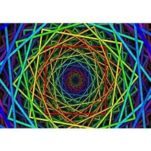 Cakapuzzle İçiçe Sarmal Renkli Kareler 120 Parça Ahşap Puzzle