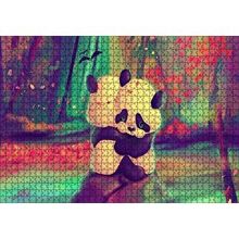 Cakapuzzle İki Pandanın Kucaklaşması Doğa Yağlı Boya Resmi 120 Parça Ahşap Puzzle