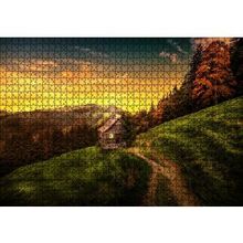 Cakapuzzle İsviçre Orman Manzaralı Dağ Evi 120 Parça Ahşap Puzzle