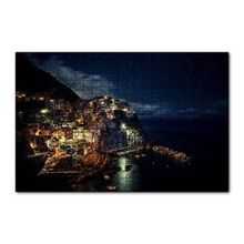 Cakapuzzle İtalya Manarola Sahil Kasabası Gece Manzarası 120 Parça Ahşap Puzzle