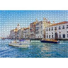 Cakapuzzle İtalya Venedik Binalar ve Kanalda Tekneler 120 Parça Ahşap Puzzle