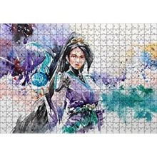 Cakapuzzle Kadın Savaşçı Suluboya Efekt 120 Parça Ahşap Puzzle