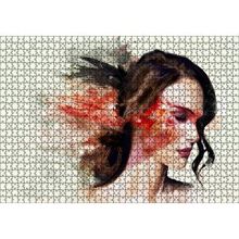 Cakapuzzle Kadın ve Renkli Fırça Darbeleri 120 Parça Puzzle