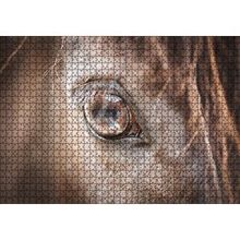 Cakapuzzle Kahverengi Atın Gözü Yakın Çekim 120 Parça Ahşap Puzzle