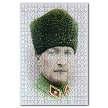 Cakapuzzle Kalpaklı Atatürk Portresi Renkli Görsel Ahşap 1000 Parça Puzzle
