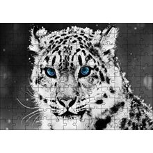 Cakapuzzle Kar Leoparı ve Mavi Gözleri 120 Parça Ahşap Puzzle