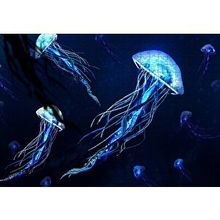 Cakapuzzle Karanlık Sular Neon Denizanaları 120 Parça Ahşap Puzzle