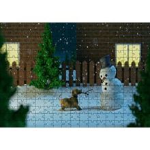 Cakapuzzle Kardan Adam ve Oyun İsteyen Köpek 120 Parça Ahşap Puzzle