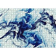 Cakapuzzle Karışan Mavi Beyaz Siyah Dalgalı Desenler 120 Parça Ahşap Puzzle