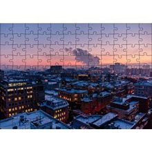 Cakapuzzle Karla Kaplı Şehir ve Gri Gökyüzü 120 Parça Ahşap Puzzle
