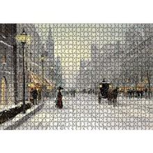 Cakapuzzle Karlı Caddede İnsanlar ve Arabalar 120 Parça Ahşap Puzzle